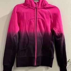 Lululemon Size 4 Pink Ombré Special Edition Scuba Hoodie Full Zip Performance